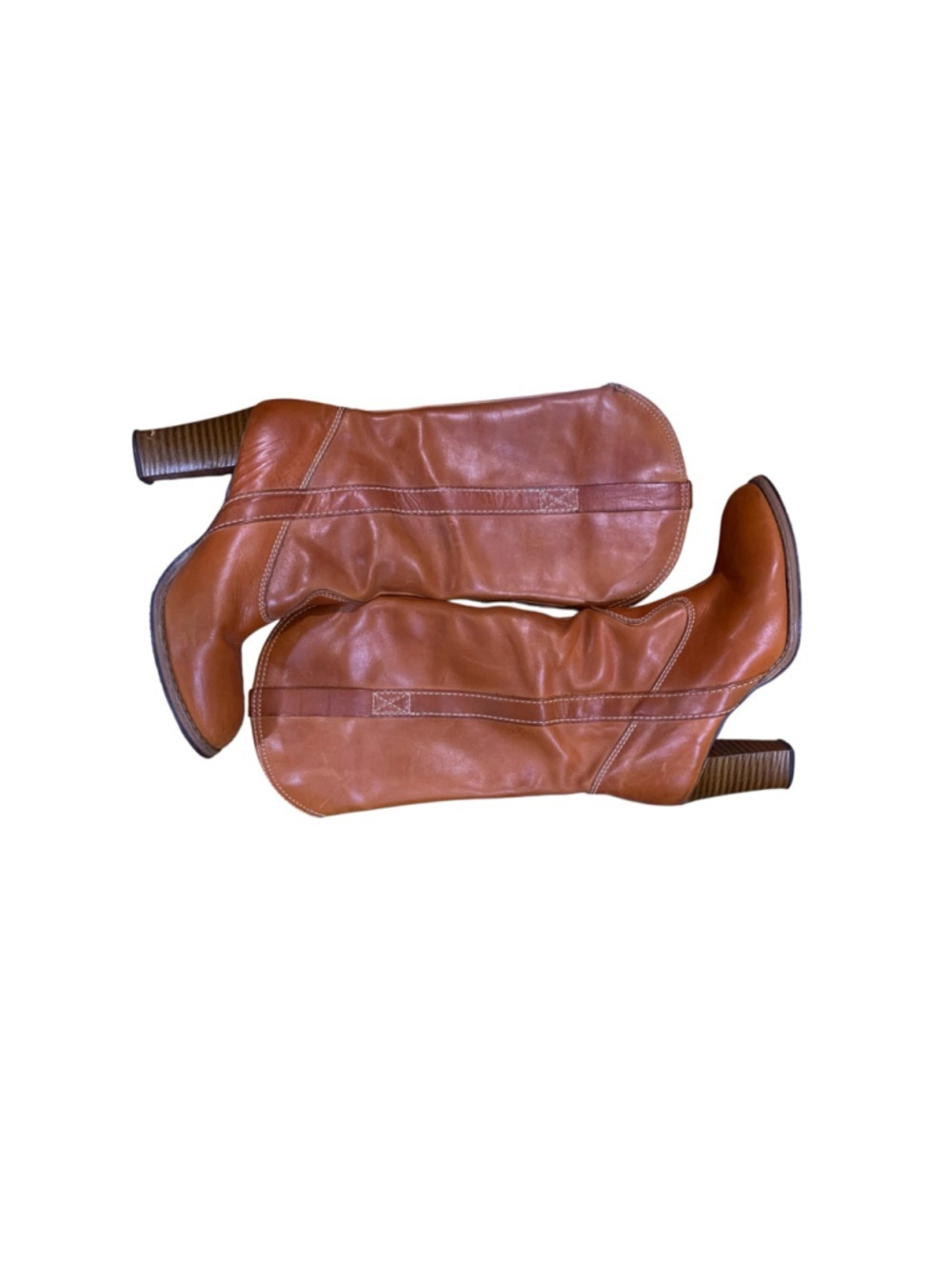 Vtg Women's Unbranded Brown Heeled Cowboy Boots Size 6M